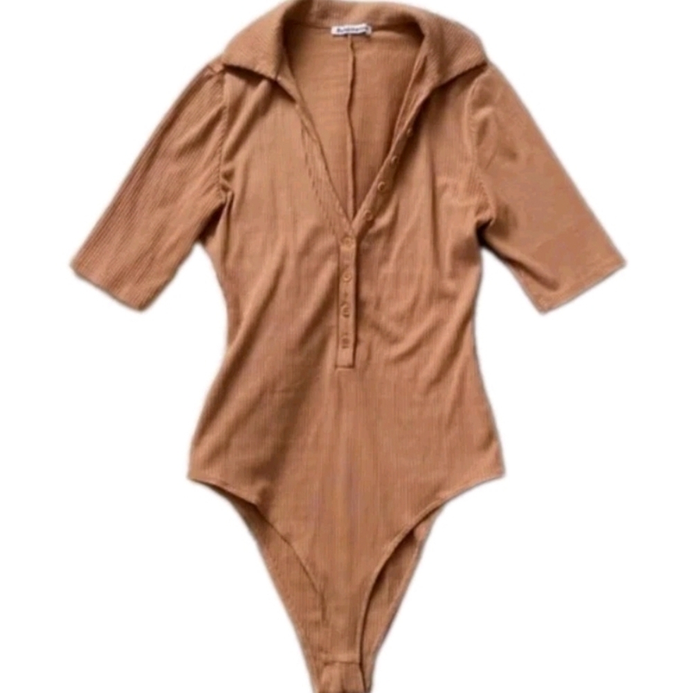 REFORMATION Rita Ribbed Stretch-Tencel Lyocell Bodysuit Size Small - Picture 4 of 8